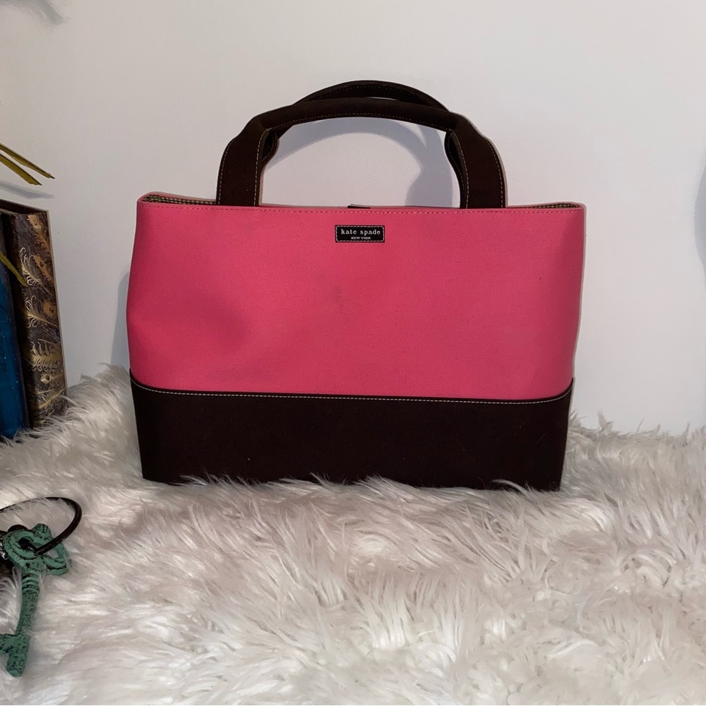 Kate Spade♠️ Color black pink and black canvas bag.